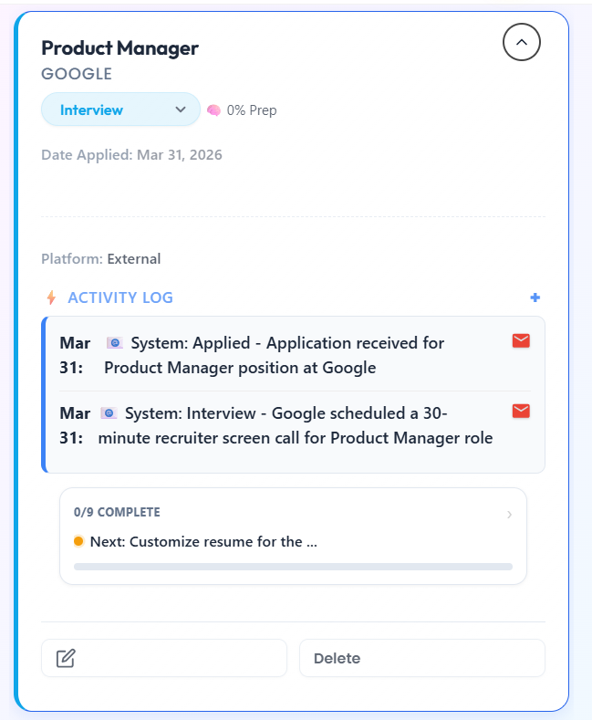 Dashboard Status: Interview